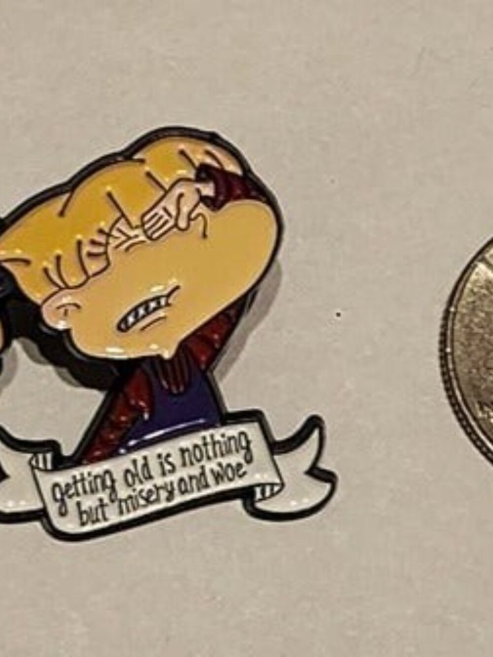 Nickelodeon's Rugrats 'Angelica' Enamel Pin - Classic 90s Cartoon Character - Picture 2 of 3